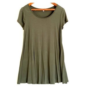 Socialite jersey mini dress, olive green, size med